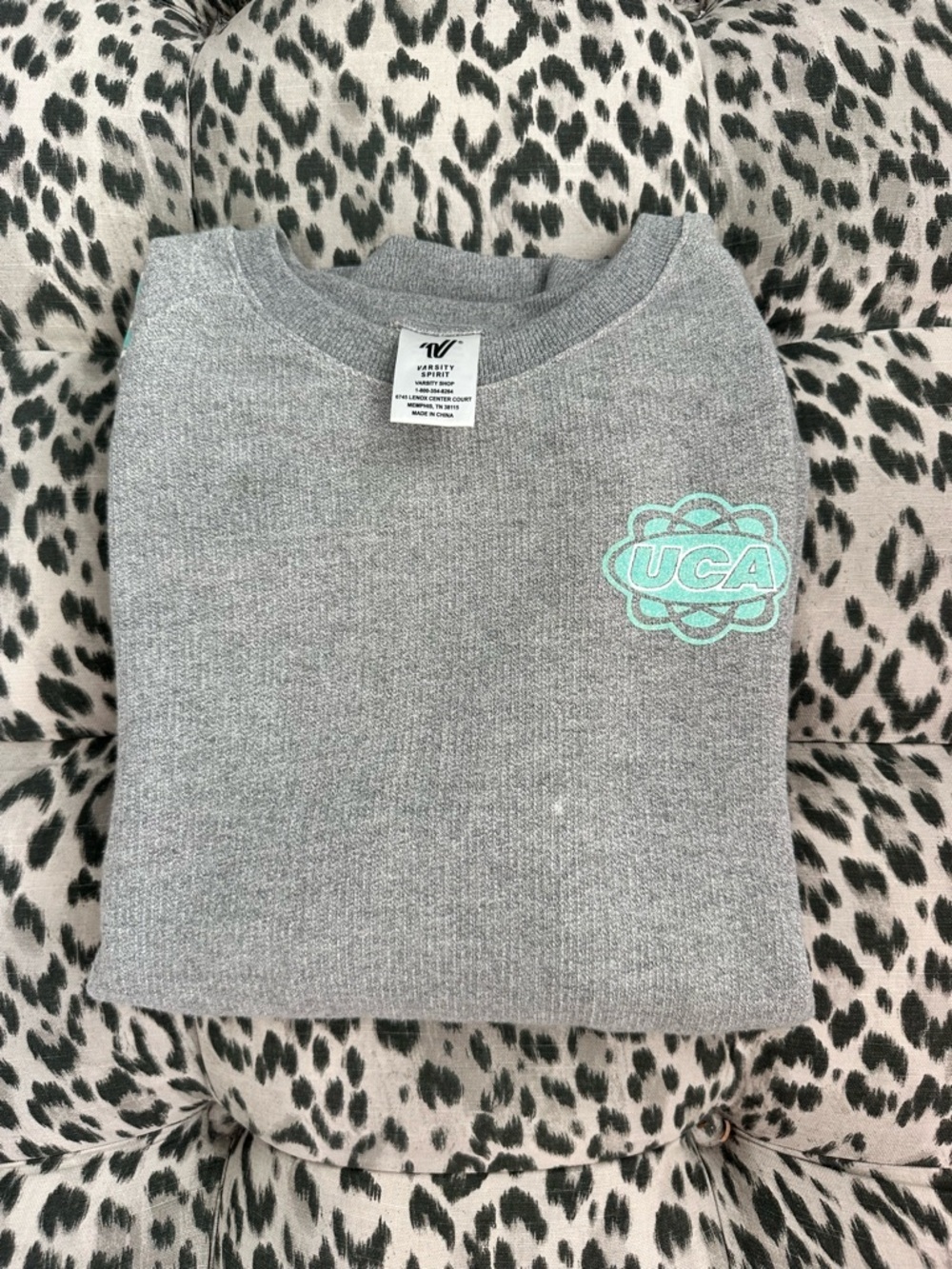 Varsity Spirit Gray Crewneck Sweatshirt with Mint UCA Logo